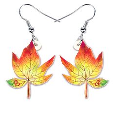 PRICES MAY VARY. Novelty Maple Nature Leaf Theme Earrings.WEVENI hold on copyrights Weight:2.9g.Size :35mm x 27mm approximately &1.38"tall &1.06"width Made of lightweight acrylic.It’s totally environmentally friendly Adorable Maple Nature Leaf earrings for Mother's Day ,Valentine,birthday,party gifts.Fashionable spring and summer jewelry. WEVENI jewelry gives you a 60 day money back guarantee Valentines Birthday Party, Plant Jewelry, Fruit Jewelry, Valentine Birthday, Leaf Jewelry, Fall Accessories, Fall Jewelry, Creative Jewelry, Acrylic Earrings