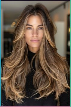 Rambut Brunette, Brunette Hair With Highlights, Brown Hair Balayage, Blonde Hair Inspiration, Voluminous Hair, Long Hair With Bangs, Hair Inspiration Color, Hair Inspo Color, Dream Hair