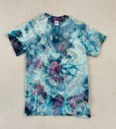 This handmade tie dye T-shirt was made with love in Kansas City. Blue Hand Dyed Short Sleeve T-shirt, Hand Dyed Purple Short Sleeve T-shirt, Hand Dyed Tie-dye Short Sleeve T-shirt, Tie Dye Soft-washed Short Sleeve T-shirt, Playful Tie-dye Short Sleeve T-shirt, Tie Dye T Shirts, Dye T Shirt, Kansas City, Kansas