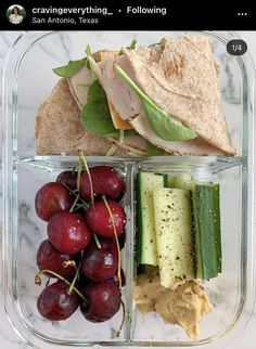 a plastic container filled with different types of food