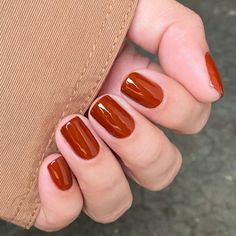 Burnt Orange Nails, Nail Art Orange, Manicure Pictures, Orange Nail Art, Orange Nail Designs, Orange Nail Polish, Simple Fall Nails, Simple Gel Nails, Seasonal Nails