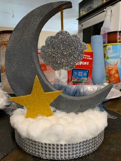 there is a cake that looks like the moon and stars