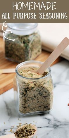 homemade all purpose seasoning in a glass jar