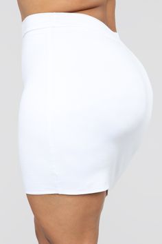 Available In Black, Heather Grey, Orange, Mocha, Olive, Plum, Lime, White, And Hot Pink Mini Skirt High Waist Double Lined Basic Band Waist 15 length. Based on a size Small 95% Cotton 5% Spandex Imported | Melanie Mini Skirt in White size 1X by Fashion Nova Hot Pink Mini Skirt, Pink Mini Skirt, Skirt High Waist, Curve Dresses, Pink Mini, Womens Loungewear, T Shirt And Shorts, White Fashion, Grey Fashion