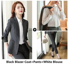 Women Formal Work Wear Business Suits OL Styles Professional Ladies Office Blazers Outfits Pantsuits  -  GeraldBlack.com Slim Fit Long Sleeve Office Sets, Black Slim Fit Office Sets, Black Long Sleeve Office Sets, Black Office Lady Sets For Office Wear, Black Office Lady Sets, Black Slim Fit Workwear Sets, Black Slim Fit Sets For Workwear, Black Slim Fit Long Sleeve Sets, Black Stretch Workwear Sets