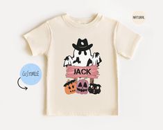 Personalized Cowboy Halloween Shirt, Popular Right Now Stay Spooky Boo Sweatshirt, Trick or Treat Shirt, Too Cute To Spook Ghoul Gang Shirts Themed Short Sleeve Fall Top, Themed Short Sleeve Top For Fall, Customizable Short Sleeve Halloween Tops, Customizable Short Sleeve Tops For Halloween, Themed White Tops For Fall, Customizable Casual Tops For Halloween, Casual Customizable Tops For Halloween, Boo Sweatshirt, Ghost Shirts