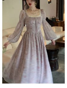 Advbridge French Elegant Square Neck Chiffon Dress for Women 2023 Summer Evening Party Long Sleeve Female Dress Casual Fashion Midi Dress Size: unit (CM) S: Length:113cm Bust:80cm Waist:64cm Shoulder:33cm Sleeve:60cm M: Length:114cm Bust:84cm Waist:68cm Shoulder:34cm Sleeve:61cm L: Length:115cm Bust:88cm Waist:72cm Shoulder:35cm Sleeve:62cm XL: Length:116cm Bust:92cm Waist:76cm Shoulder:36cm Sleeve:63cm PS: 1.manual measurement size data may exist 1-3cm error 2.Our sizes are Asian sizes in centi Summer Evening Party, Midi Dress Elegant, Female Dress, Purple Midi Dress, Midi Dress Style, Chiffon Midi Dress, Summer Evening, Glamorous Evening Gowns, Flowing Maxi Dress