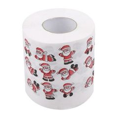 a roll of toilet paper with santa clauss on it