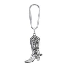 Pewter Floral Cowboy Boot Key Fob Boot Chains, Chic Fashionista, Bag Keychain, 1928 Jewelry, Horse Jewelry, Vintage Inspired Jewelry, Goth Jewelry, Cameo Jewelry, Initial Jewelry