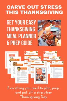 the thanksgiving meal guide is shown with instructions to help you plan and prepare it for thanksgiving dinner