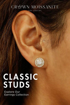 Experience timeless beauty with our Moissanite cluster earrings! Featuring classic round and baguette studs, these earrings are a must-have for any jewelry collection. #TimelessBeauty #ClassicElegance #MoissaniteStuds #ClusterEarrings   #RoundAndBaguette #MoissaniteClusters #RadiantElegance Baguette Studs, Statement Chandeliers, Earrings Classic, Moissanite Earrings, Cluster Earrings, Baguette Cut, Earrings Collection, Diamond Cluster, White Rose Gold