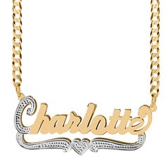 Our Personalized Double-Plate "Charlotte" The first letter is filled with beading and is available in Sterling Silver and Gold over Sterling Silver. The name can be personalized with a name of up to 10 characters (Letters only, NO numbers, or special characters). Customizable With: Names, or Words Chain Type: Cuban Chain / Xoxo Chain Closure: Lobster Clasp Metal Selection: Sterling Silver 14k Gold over Silver Silver Cuban Chain, Monogrammed Cufflinks, Leather Kits, Character Letters, Swarovski Heart, Name Earrings, Nameplate Necklace, Diffuser Necklace, Bee Charms