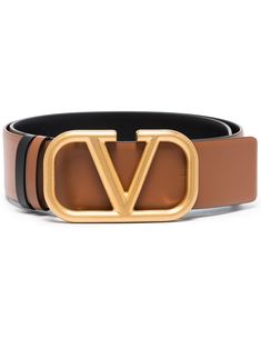 camel brown black calf leather smooth grain VLogo Signature logo-buckle fastening reversible punched holes flat tip Valentino Belt, Belt Brown, Reversible Belt, Leather Cap, Dolce E Gabbana, Boot Pumps, Small Handbags, Signature Logo, Mens Shoes Sneakers