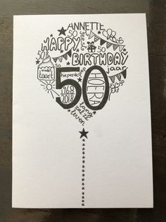 a birthday card with the number 50 on it