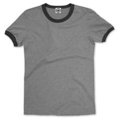 Go-To Men's Ringer T-Shirt in Black Casual Black T-shirt With Contrast Trim, Black Crew Neck T-shirt With Contrast Trim, Black Cotton T-shirt With Contrast Trim, Classic Short Sleeve T-shirt With Contrast Trim, Ringer Tee, Fitted Style, Muscle Tees, Los Angeles California, Black Cream