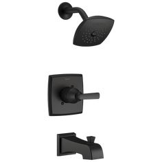 thermostaer with shower head and handset in matte black by delta