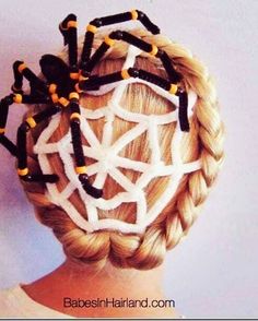 243528536 813162849338052 2022171379635633547 n Spiderweb Hairstyle, Halloween Hair Styles, How To Look Attractive, Hairstyles Theme, Kid Hair