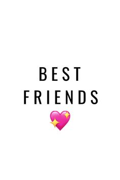 the words best friends with a pink heart