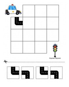 the road worksheet for children to learn how to draw traffic lights and cars