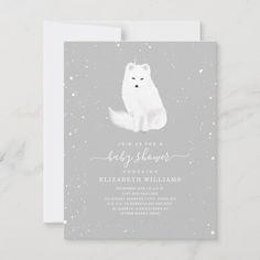 a baby shower card with an image of a polar bear