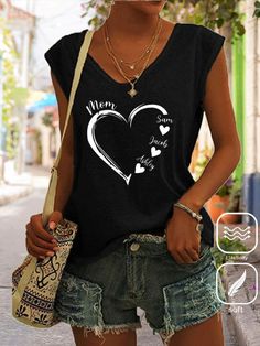 Come to Zolucky to buy T-shirts at a discounted price, SPU: 2941ST-4M7F4B, Color: Black Green Blue Pink Gray, Pattern:Text Letters, Collection:Mother's Day. Women Slogan, Cheap Clothing, V Neck Tank Top, Sleeveless Tee, Casual Vest, Women T Shirts, Sleeveless Tshirt, Printed Tank Tops, Graphic Tees Women