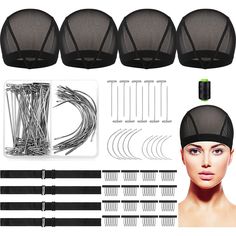 PRICES MAY VARY. Rich in Quantity: the package comes with 4 pieces of mesh caps, 4 pieces of adjustable straps, 16 pieces of wig clips, 70 pieces of hair needles and 1 roll of weave sewing thread, rich quantities are sufficient for meeting your various use demands Reliable Mesh Dome Cap: these mesh dome caps are made of quality nylon material, breathable and elastic, convenient for wearing, which will not bring tightness when you wear them, giving you a pleasant wearing experience 2 Types of Nee Large Forehead Hairstyles, Blocking Knitting, Diy Thrift Flip, Wig Clips, How To Wear A Wig, Gothic Hairstyles, Homemade Stuff, Hair Weaving, Fashion Wigs