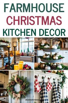 farmhouse christmas kitchen decor is featured in this article