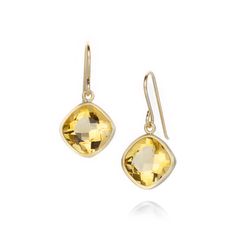 Faceted Citrine Drop Earrings Citrine Drop Earrings, Sunny Disposition, Snowflake Jewelry, Rock Collection, Aqua Marine, Yellow Gold Earring, Bezel Setting, Ear Wires, Chestnut