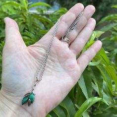 Beautiful And Unique Vintage Sterling Silver/14k Gold/Genuine Malachite Pendant On Sterling Silver Chain. New Condition. Beautiful Antique Earrings Are For Sale In Different Listing Green Pendant Jewelry With Silver Chain, Green Jewelry With Silver Chain As Gift, Malachite Pendant, Antique Earrings, Jewelry Vintage, Sterling Silver Chain, Vintage Sterling Silver, Sterling Silver Chains, Unique Vintage