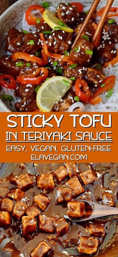 sticky tofu in teriyaki sauce is an easy and delicious side dish