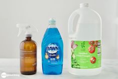 three different types of cleaning products on a table