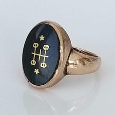 Fabulous  bloodstone signet ring in  solid gold. The oval bloodstone measures 15mm x 11mm with unusual gold engraving to the stone... I understand that the inscription was a personal statement based on ancient Astrological symbols embodying the belief in acceptance and inclusion of all- a sentiment so important today! The solid band measures 6mm wide at the shoulder tapering to 3mm wide at the back off the band... Fabulous  signet ring! ▪ Overall Condition: Excellent ▪ Metal:  Gold ▪ Gem: Bloods Surprise For Wife, K Ring, Engagement Present, Anniversary Surprise, Astrological Symbols, Engagement Presents, Present Birthday, Victorian Gold, Personal Statement