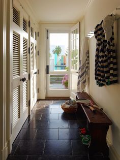 the hallway is clean and ready to be used as a place for clothing or other items