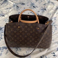 100% Authentic, Worn Only A Couple Of Times, Still Practically Brand New. Comes Without A Box 13 X 9.1 X 5.9 Inches (Length X Height X Width) Louis Vuitton Montaigne, Trendy Purses, Bags Louis Vuitton, Disney Bag, Stylish Handbags, Louis Vuitton Bags, A Box, Louis Vuitton Bag, Bag Lady