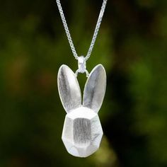 Bunny Pendant, Bunny Jewelry, Origami Necklace, Silver Charm Necklace, Bunny Necklace, Rabbit Pendant, Origami Jewelry, Necklaces Silver, Silver Rings With Stones