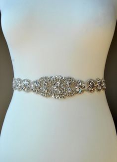 "Wedding Belt, Bridal Belt, Bridesmaid Belt, Bridesmaid Belt, Crystal Rhinestone Pearls Dress Sash Ready to ship Sophisticated and elegant bridal belt. This is unique luzury bridal belt with dazzling rhinestone crystal applique. Fully encrusted with silver large crystals and rhinestones attached to satin ribbon. It will look great with any color dress, being either white, diamond, ivory, or antique. Looks great in the front , or on the side ! Made of - lovely stunning design applique decorated w Dress Sash Belt, Wedding Dress Sash Belt, Sash Wedding Dress, Belt Wedding Dress, Bridesmaid Belt, Belt Luxury, Bridesmaid Sash, Bridal Sash Belt, Wedding Dress Sash