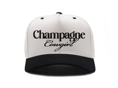 Grab your new favorite Cowgirl Trucker Hat for summer with our "Champagne Cowgirl" SnapBack two tone hat.  --Structured, flat visor or curve the brim for a more a more curved hat look-- For a Red Five Panel Version, check out https://payrespects.etsy.com/listing/1734748843 ---------------------- Product Details: Premium wool-blended snapback for luxurious look. 6-panel structured cap with classic green undervisor. Contrasting plastic snapback closure, eyelets, and top button with 8-rows of stitc Luxury Cream Hat For Rodeo, Luxury Western Cream Hat, Brown Trucker Hat For Western-themed Events, Western Cream Brimmed Hat, Western Style Trucker Hat For Western-themed Events, Western Hats, Cowgirl Hats, Cow Girl, Cow Boy