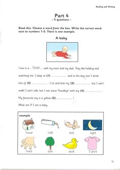 the worksheet for reading and writing with pictures on it, including an image of a