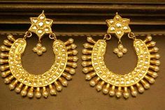 Kundan Bali style earrings in white and gold with gold plated base Earrings Model, Kundan Jewellery Set, Bali Style, Bali Fashion, Kundan Necklaces, Kundan Jewellery, Style Earrings, Jewelry Trends, Online Jewelry