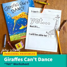 two children's books on a table with pencils and crayons next to them