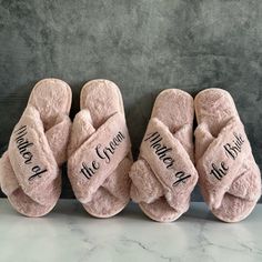 three pink slippers with the words what is the cream? written on them