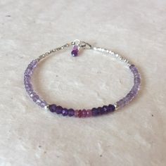 Pink and Purple Amethyst Tourmaline Karen Hill Tribe Thai Silver Beaded Bracelet with Dangle, Sundance Style, February Birthstone, Boho Chic Purple Beaded Bracelets, Sundance Style, Dangle Bracelet, Silver Beaded Bracelet, Bracelets Design, Hill Tribe Silver, Beads Bracelet Design, Silver Bead Bracelet, Gold Bead Bracelets