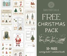 the free christmas printable pack is shown