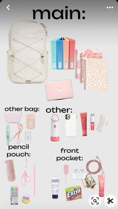 High School Essentials, School Emergency Kit, School Wishlist, School Backpack Essentials, Middle School Survival, Preppy School Supplies, Pretty School Supplies