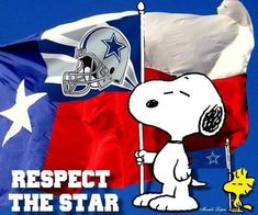 a cartoon snoopy holding a flag with the word respect to the stars on it