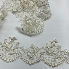 Corded Lace Trimming Embroidered on 100% Polyester Net Mesh | Lace USA - 96215W Quinceanera Crown, Corded Lace, Champagne Color, Bridal Tiara, Quinceanera Dresses, Embroidered Lace, Bridal Lace, Lovely Colors, Dance Costumes