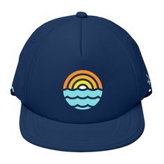 Our favorite hat that reminds us of the surf and sunny California days but now updated with UPF 50. This hat is the perfect neutral navy with a splash of color. It's our all time best seller. Features: 🧢 Adjustable Nylon Drawstring That Keeps Hats On (with a safety release)✅ Guaranteed To Stay On Your Child's Head🎒 Ea Sporty Sun Hat With Curved Brim For Beach, Adjustable Blue Summer Baseball Cap, Navy Adjustable Baseball Cap For Summer, Blue Summer Hat For Outdoor Activities, Blue Summer Hats For Outdoor Activities, Summer Blue Hats For Outdoor Activities, Sporty Beach Sun Hat Cap, Sporty Cap-style Sun Hat For Beach, Sporty Beach Sun Cap