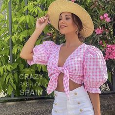 #ad Find ideas and inspiration for ZARA WOMAN NWT PINK-WHITE CROPPED GINGHAM TOP SIZE MEDIUM 0881/007, Fashion women's top 007 Fashion, Daisy Duke, Gingham Top, Western Rodeo, Gingham Tops, Cowgirl Western, Pink Gingham, Farm Girl, Gingham Check