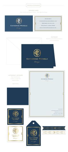 an assortment of stationery and business cards