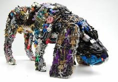 an animal made out of many different items